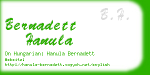 bernadett hanula business card